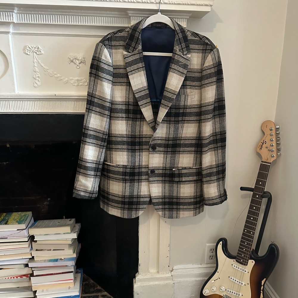 Scott & Soda plaid wool blazer